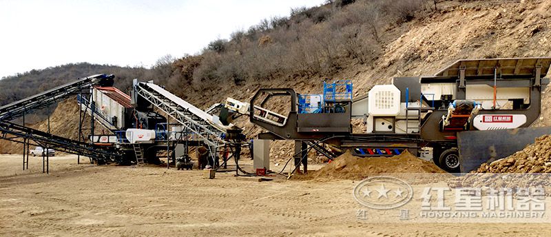移動式機制砂生產線（兩臺移動破聯合配置）