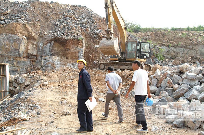 硬料巖石制砂新建加工廠原料實拍