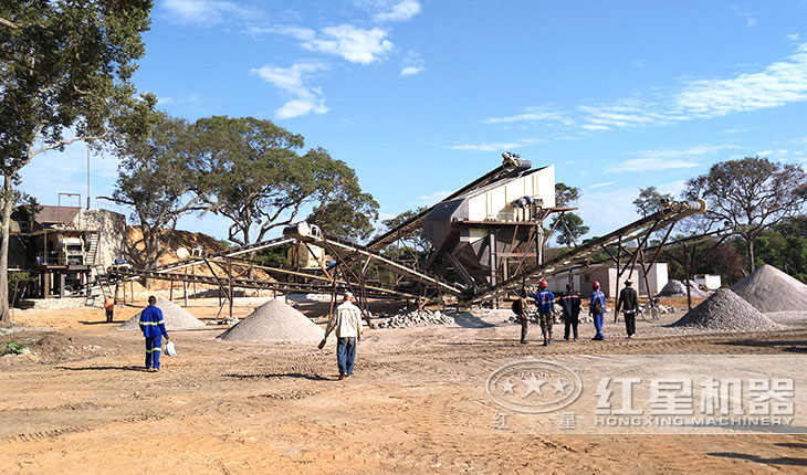 反擊破砂石整形機(jī)現(xiàn)場