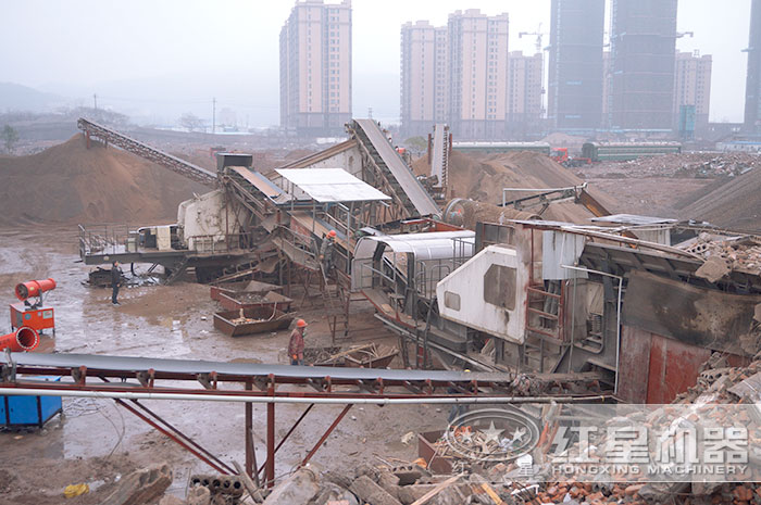 建筑垃圾回收粉碎機湖南客戶現場 建筑垃圾回收粉碎機湖南客戶現場