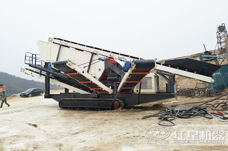 移動式篩分站工作現場