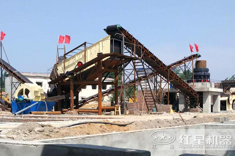 新型三合一洗砂機生產線現場