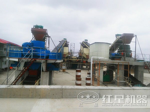 河北承德100噸河卵石制砂生產線現場圖