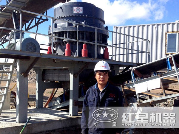 30tph彈簧圓錐破現場作業圖 30tph彈簧圓錐破現場作業圖