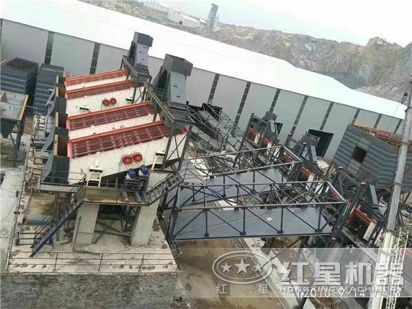時產1500噸重錘式破碎石料生產線設備現場 時產1500噸重錘式破碎石料生產線設備現場