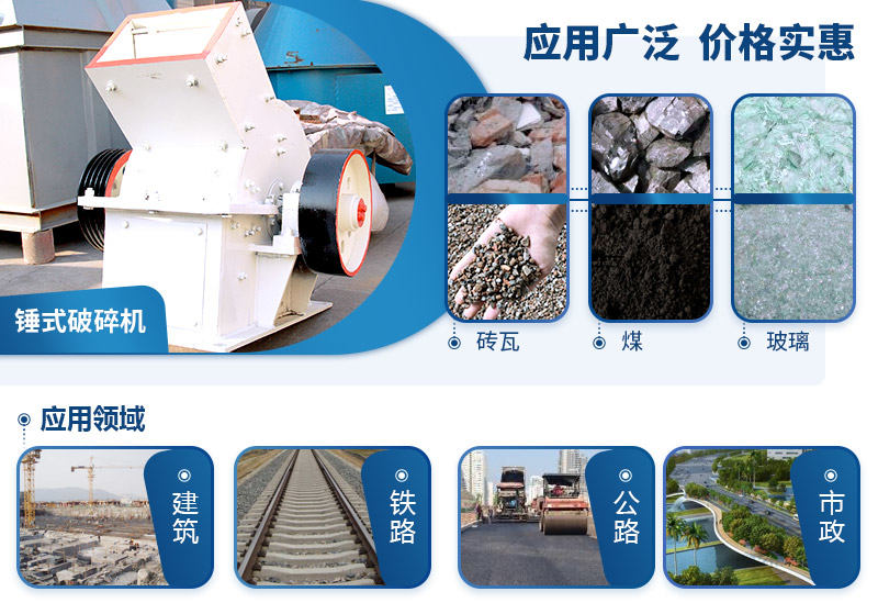 錘式破碎機(jī)應(yīng)用于一百多種物料 錘式破碎機(jī)應(yīng)用于一百多種物料