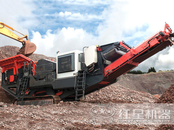 履帶流動石子機現場圖 履帶流動石子機現場圖