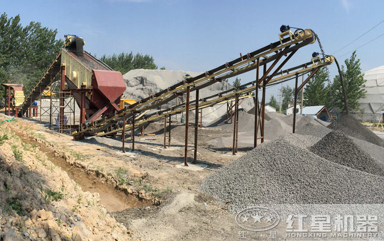 磕石子生產(chǎn)線現(xiàn)場 磕石子生產(chǎn)線現(xiàn)場