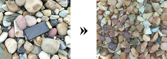 鵝卵石破碎前后