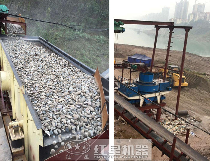河卵石破碎制砂生產(chǎn)作業(yè)圖 河卵石破碎制砂生產(chǎn)作業(yè)圖
