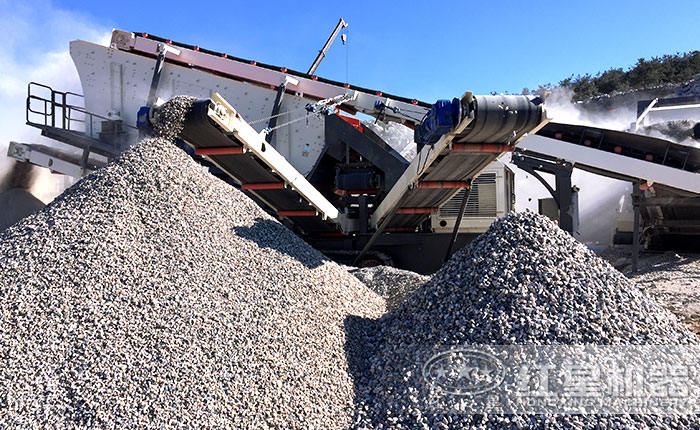 履帶圓錐破生產(chǎn)現(xiàn)場物料圖實拍