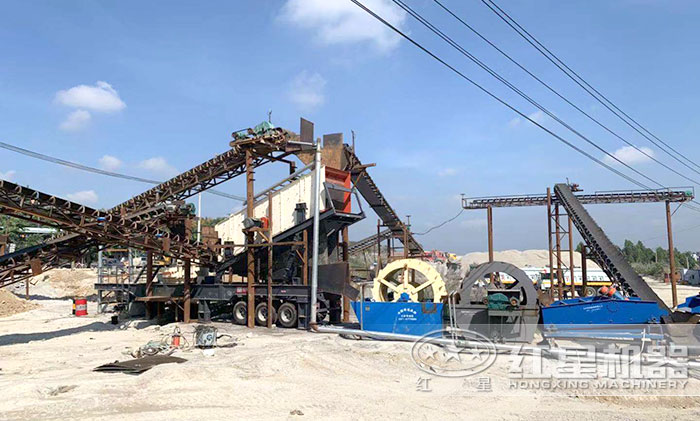 碎石場移動制沙作業現場 碎石場移動制沙作業現場