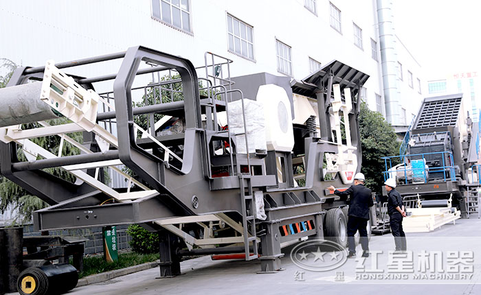 紅星可移動石子機用戶到廠實地考察 紅星可移動石子機用戶到廠實地考察