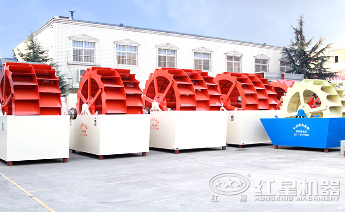 廠區(qū)整齊排列洗砂機(jī)圖