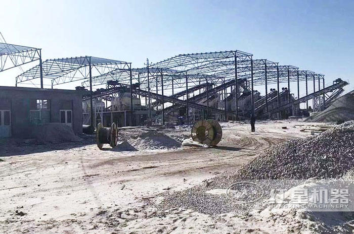 河北大型人工機制沙生產線現場